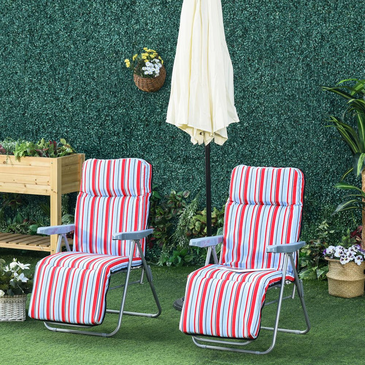  Outdoor Sun Recliners Loungers Foldingulti Position Relaxers Chair & Cushion