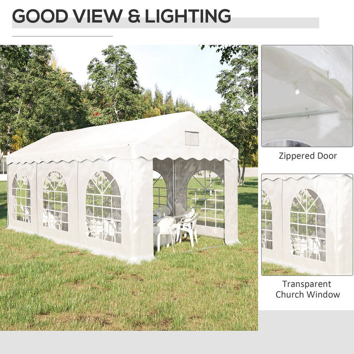 xm Gazebo Canopy PE Party Tent with Removable Side Walls White