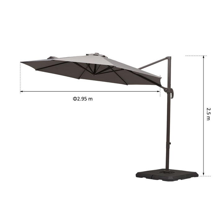m Cantilever Aluminium Frame Outdoor Garden Parasol