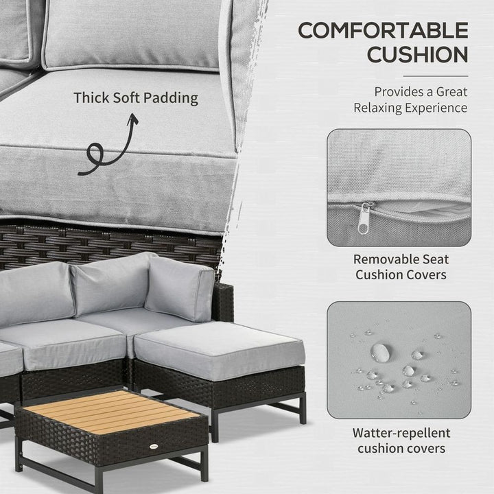  Rattan Corner Sofa, Rattan Garden Furniture Wood Grain Plastic Top Table
