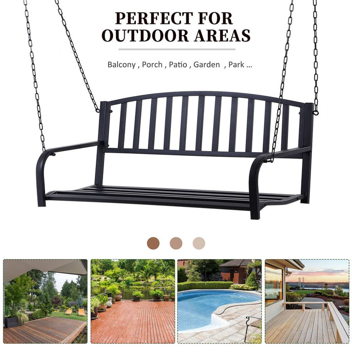 Metal -Seater Outdoor Swing Chair Black