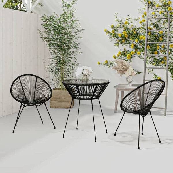  Piece Garden Dining Set Black