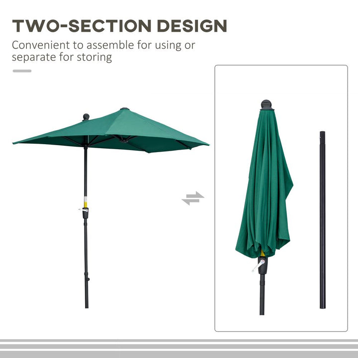 m Half Parasolarket Umbrella Crank Dark Green