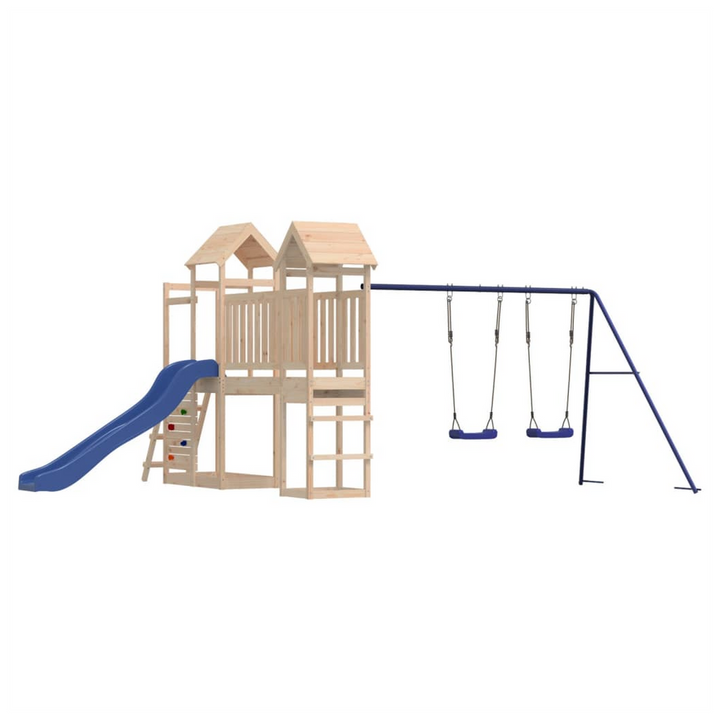 Playhouse with Slide Swings Rockwall Solid Wood Pine