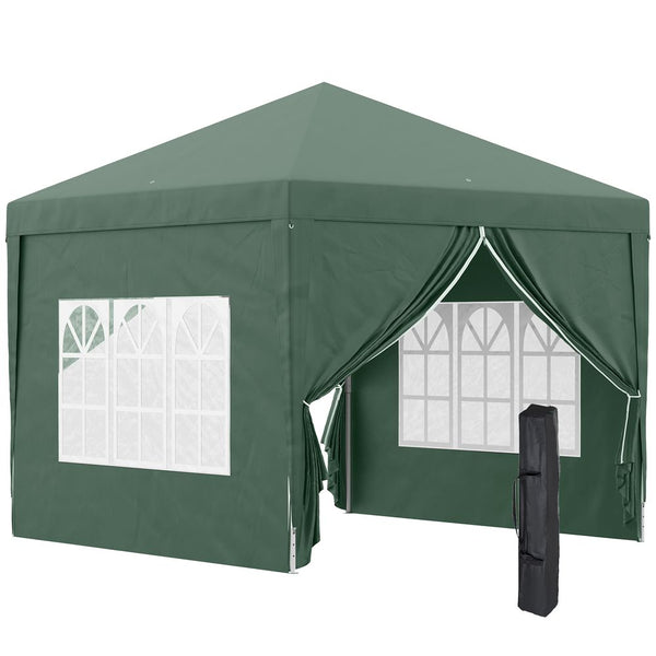 Outsunnyxm Pop Up Gazebo Party Tent Canopyarquee with Storage Bag Green