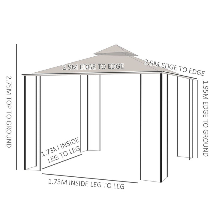Metal Gazebo With Sides Beige Waterproof Gazebo