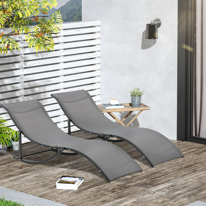Set of S-shaped Zero Gravity recliners Dark Grey