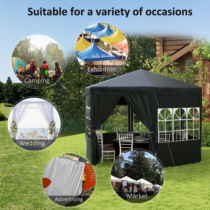 Outsunny .m Outdoor Gazebo Canopy Party Tent with Removable Side Walls
