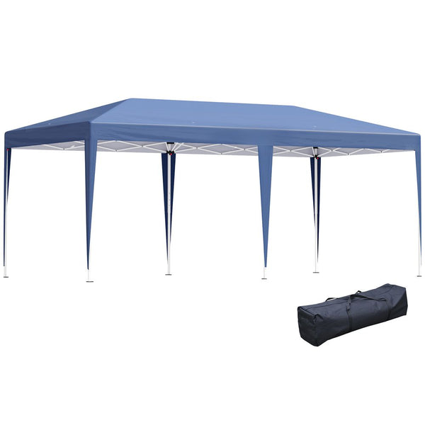Pop Up Gazebo, Double Roof Canopy Tent, Bag,, Blue Heavy Duty