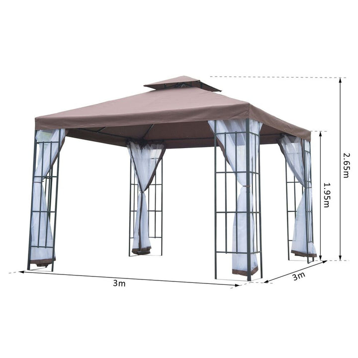 xm Gazeboarqueeetal Party Tent Canopy Pavillion Steel Frame