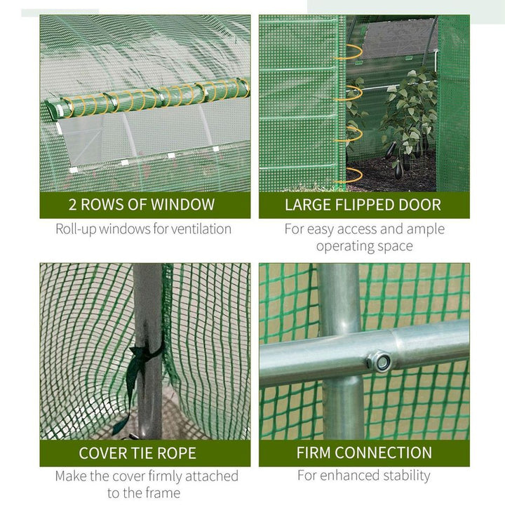  x Reinforced Walk-in Polytunnel Garden Greenhouse Steel Frame
