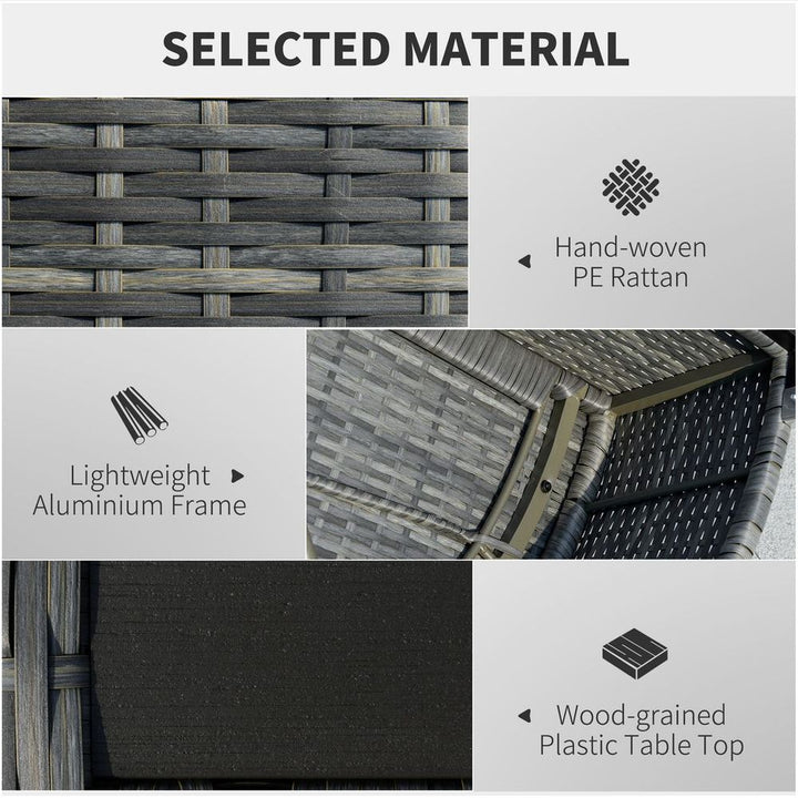 Aluminium Pieces Outdoor PE Rattan Sectional Conversation Sofa Set