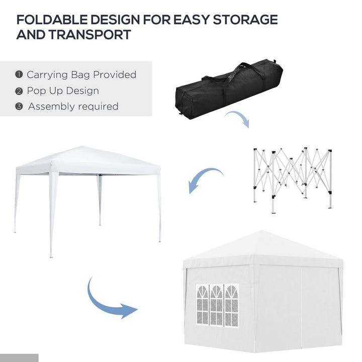Outsunnyxm Pop Up Gazebo Party Tent Canopyarquee with Storage Bag White