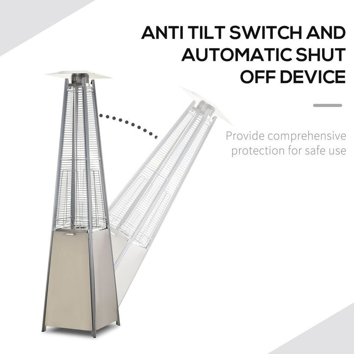 .KW Patio Gas Heater Outdoor Pyramid Propanes Heater w/ Cover