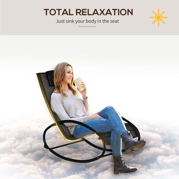 Outsunny Orbital Zero Gravity Rocking Chair, H 