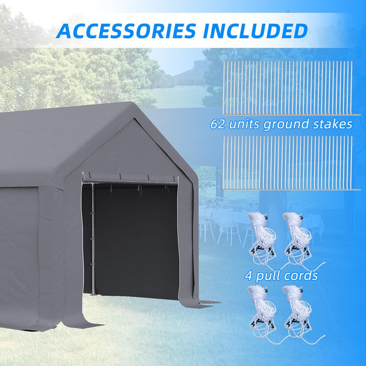 xm Patio Garden Party Canopy, PVC Cover Water-Resistant Dark Grey