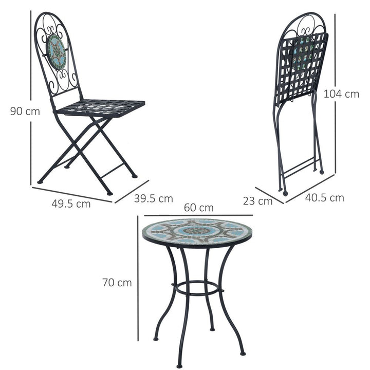 pc Bistro Set Dining Folding Chairs Patio Furniture Outdoor