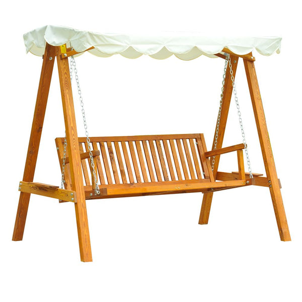 -Seater Wooden Garden Swing Chair Seat Bench