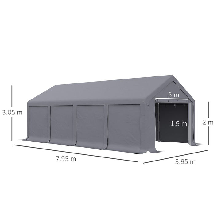 xm Patio Garden Party Canopy, PVC Cover Water-Resistant Dark Grey