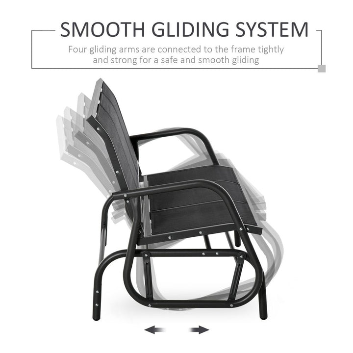 -Seat Glider Rocking Chair for People Bench Patio Furnitureetal Frame