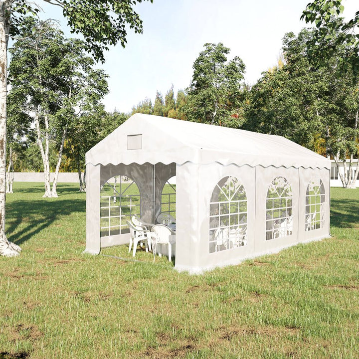 xm Gazebo Canopy PE Party Tent with Removable Side Walls White