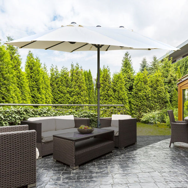 .m Garden Parasol Double-Sided Sun Umbrellaarket Shelter Canopy