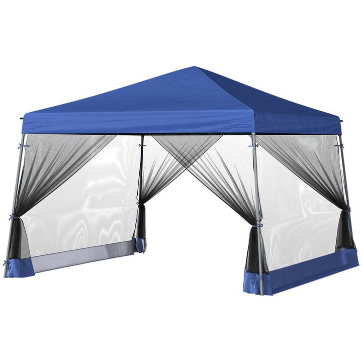 Outsunny .m x .m Pop Up Steel Frame Garden Gazebo Blue
