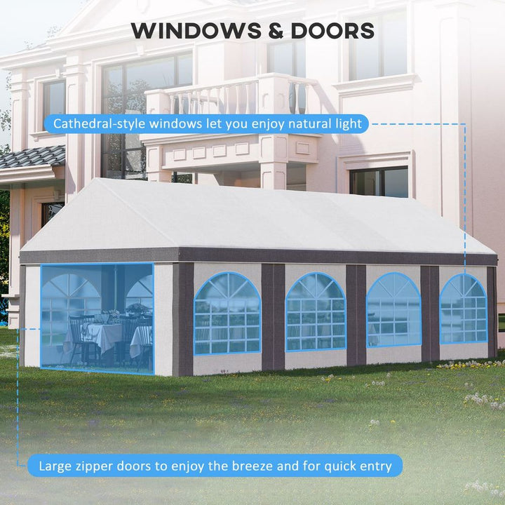  x Party Tent,arquee Gazebo with Sides, Eight Windows and Double Doors