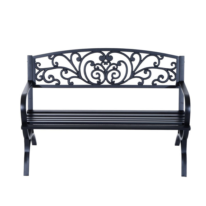 Garden Bench, Steel-Black