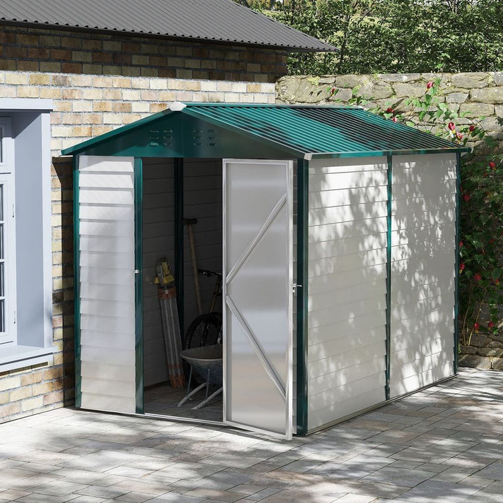 x' Galvanizedetal Garden Shed Tool Storage Shed for Backyard Patio
