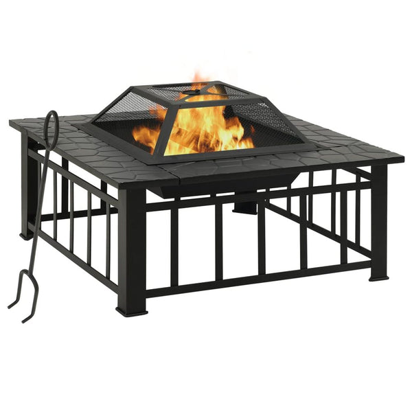 Garden Fire Pit with Poker L Steel