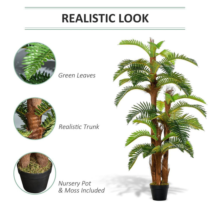 Artificial Fern Tree Leaves with Nursery Pot, Fake Plant 