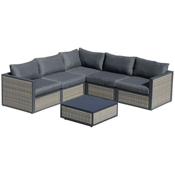  Patio PE Rattan Sofa Set Sectional Conversation Furniture Set