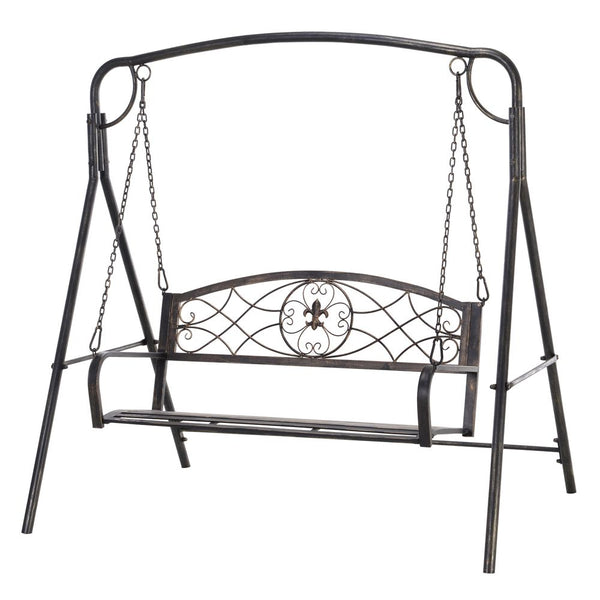 Outdoor -Seat Free Standingetal Swing Chair Bench with Stand Set