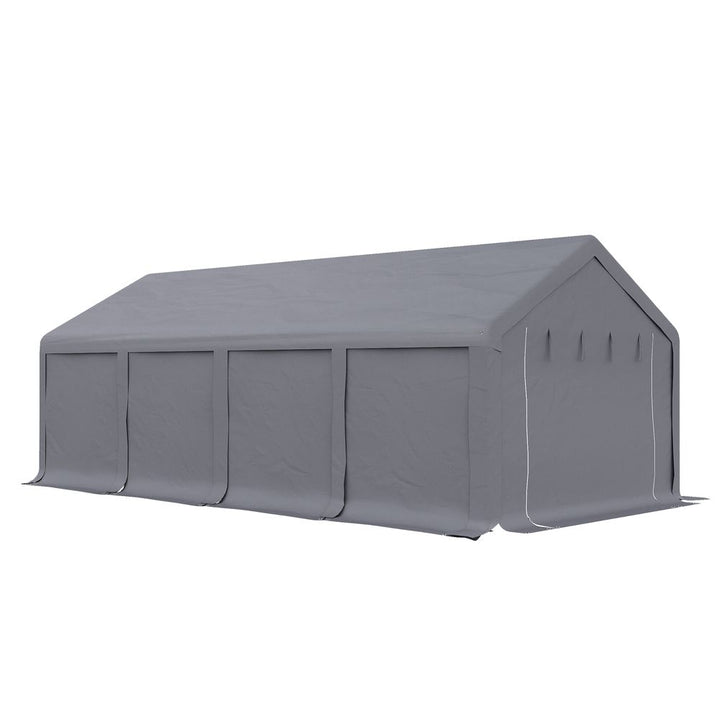 xm Patio Garden Party Canopy, PVC Cover Water-Resistant Dark Grey