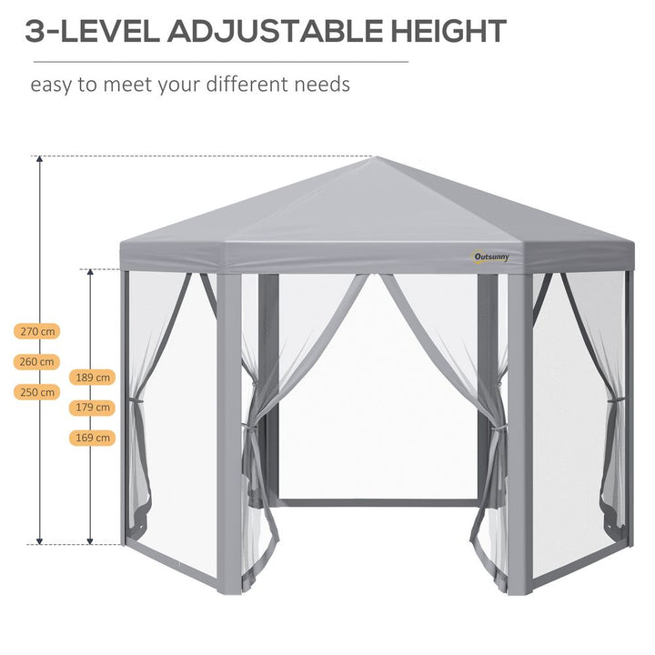 xm Pop Up Gazebo Hexagonal FoldableRoller Bag, Grey