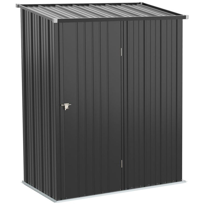 Outdoor Storage Shed Steel Garden Shed w/ Lockable Door for Backyard Patio Lawn