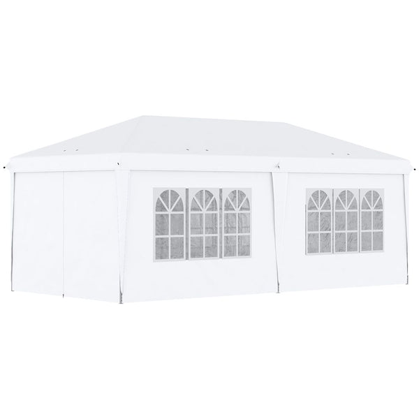 Outsunny x Pop Up Gazebo Height Adjustable Party Tent w/ Storage Bag Black