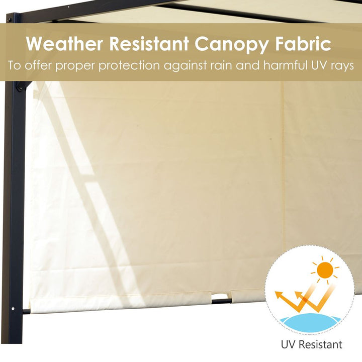 Metal Pergola With Canopy Retractable Pergola Canopy .m Cover Cream