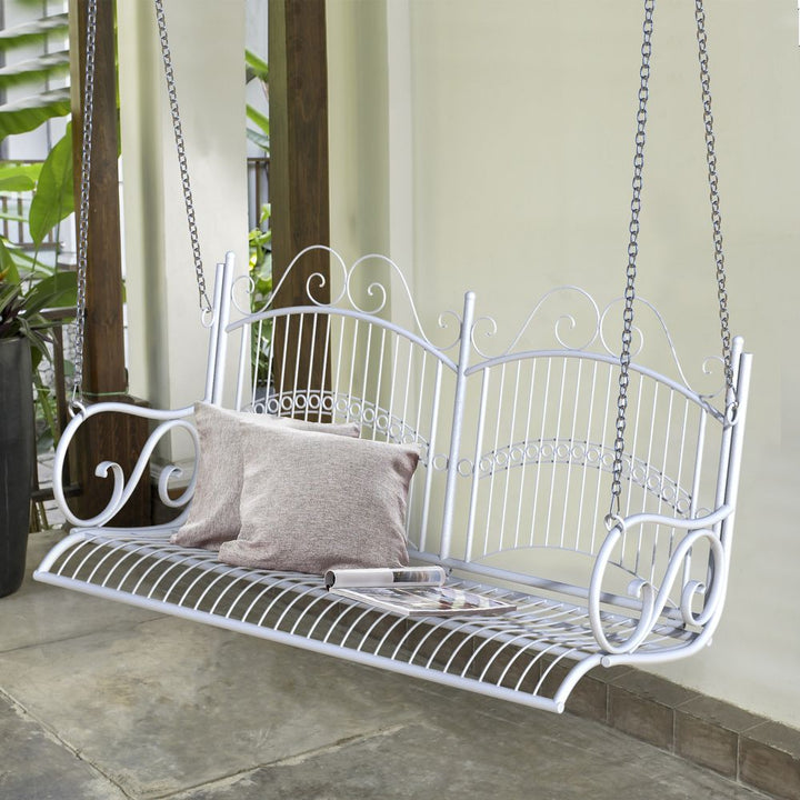 Outsunnyetal -Seater Outdoor Garden Swing Bench White