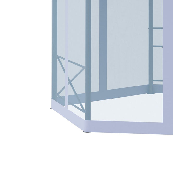 x.metal Gazebo Canopy, Hexagon Shape Garden Net, Steel Frame, Grey