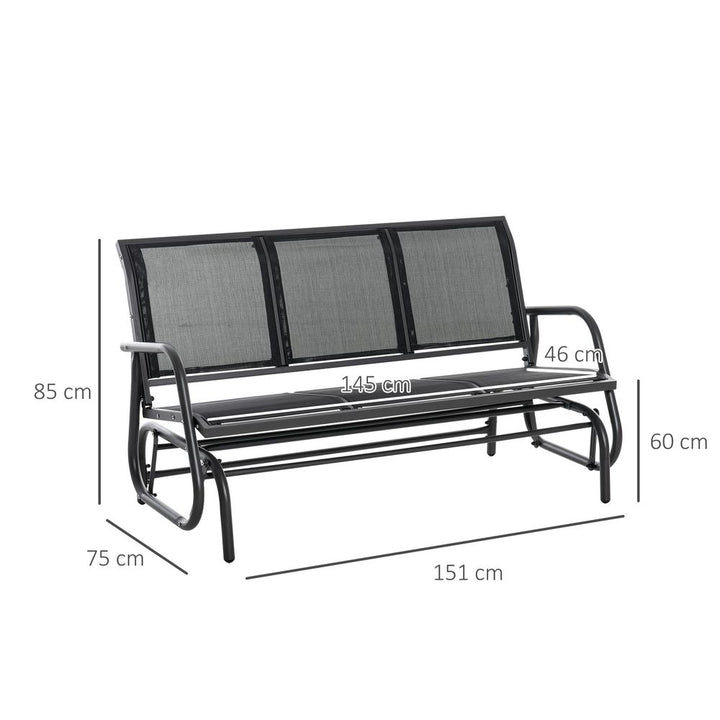 -Seat Glider Rocking Chair for People Bench Patio Furnitureetal Frame