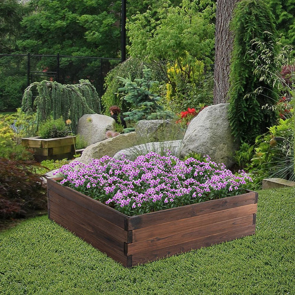 Wooden Raised Garden Bed Planter Grow Containers Pot .