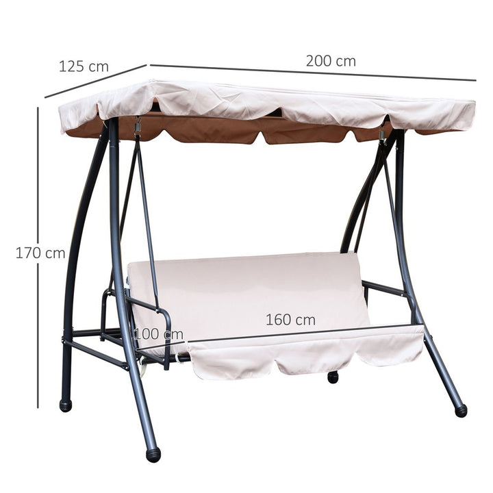 -in- Patio Swing Chair Seater Hammock Cushion Bed Lounger Tilt Canopy