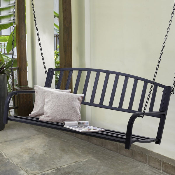Metal -Seater Outdoor Swing Chair Black