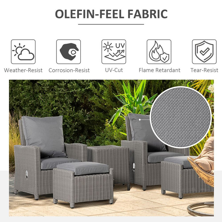  Seater Outdoor PE Rattan Patio Furniture TableOlefin Cushion
