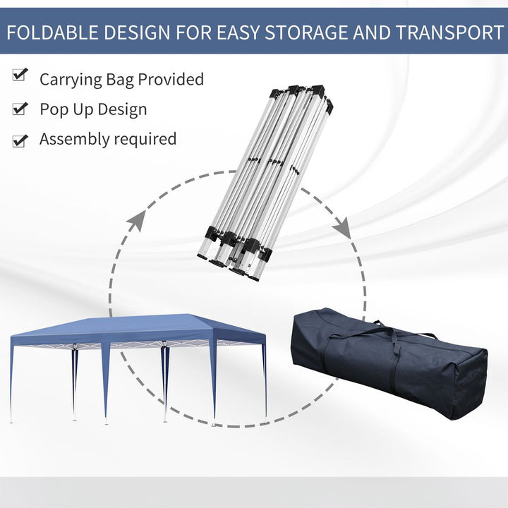 Pop Up Gazebo, Double Roof Canopy Tent, Bag,, Blue Heavy Duty