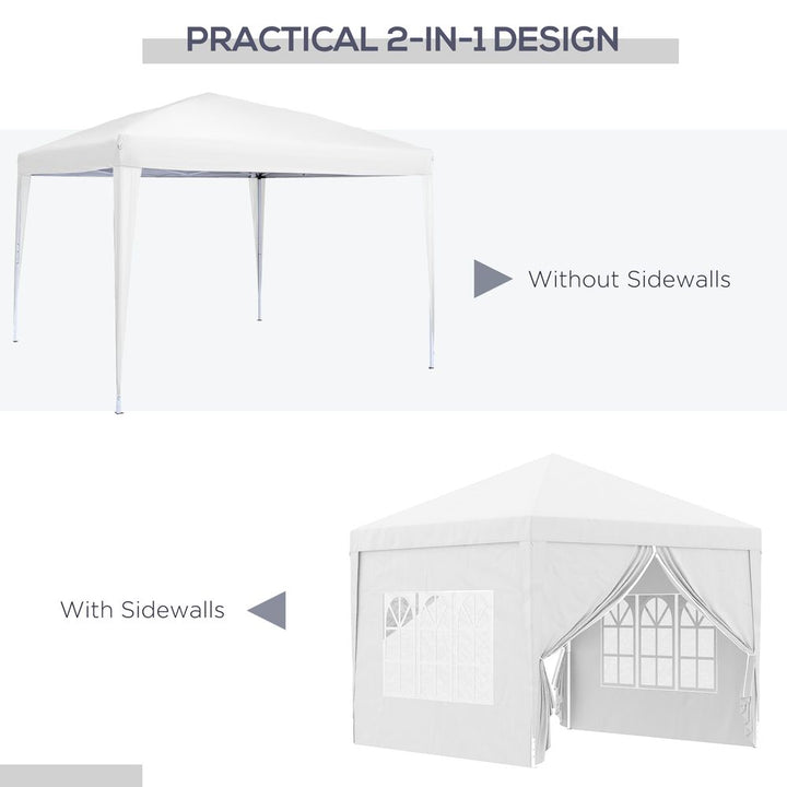 Outsunnyxm Pop Up Gazebo Party Tent Canopyarquee with Storage Bag White