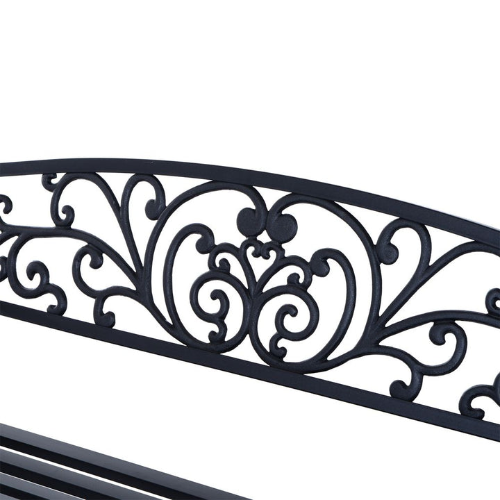 Garden Bench, Steel-Black
