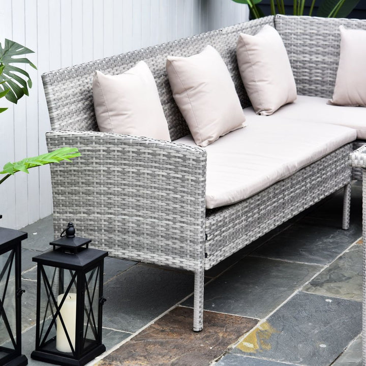  Rattan Wicker Furniture Patio Dining Table Stool Chaise Lounge Set